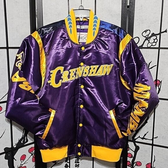 Kobe Bryant Mamba Crenshaw Los Angeles Lakers Satin Jacket Medium New - Picture 2 of 13